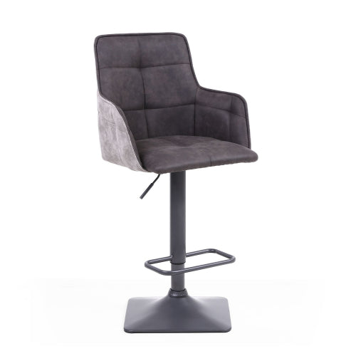 Orion Dark Grey Suede Effect Bar Stools With Metal Base In Pair