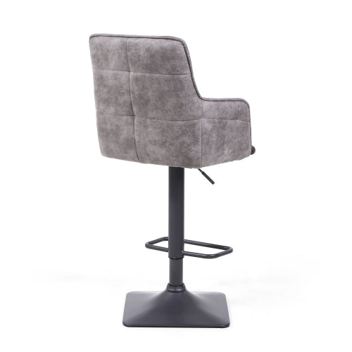 Orion Dark Grey Suede Effect Bar Stools With Metal Base In Pair