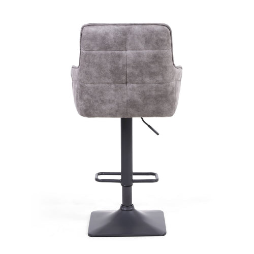 Orion Dark Grey Suede Effect Bar Stools With Metal Base In Pair