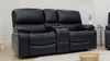 Orla Faux Leather 2 Seater Electric Recliner Sofa In Black