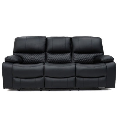 Orla Faux Leather 3 Seater Electric Recliner Sofa In Black