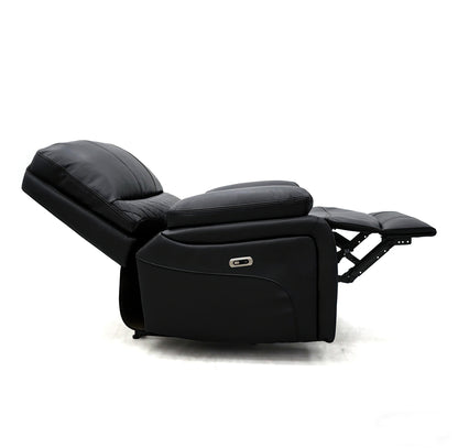Orla Faux Leather Electric Recliner Arm Chair In Black