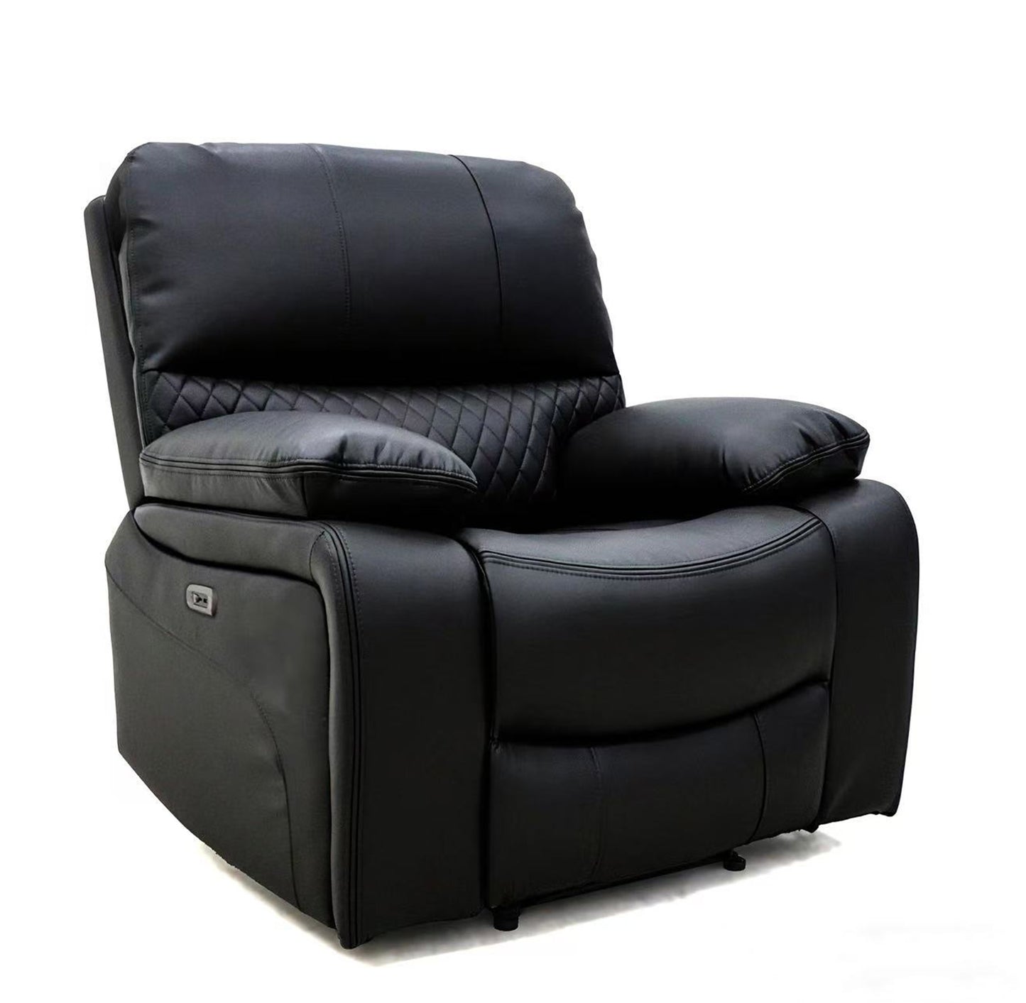 Orla Faux Leather Electric Recliner Arm Chair In Black