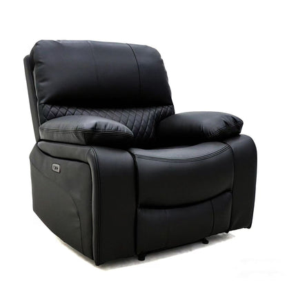 Orla Faux Leather Electric Recliner Arm Chair In Black