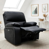 Orla Faux Leather Electric Recliner Arm Chair In Black
