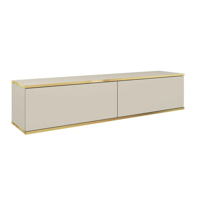 Oro Small Floating TV Cabinet in Beige - 135cm - Wall Mount - UK