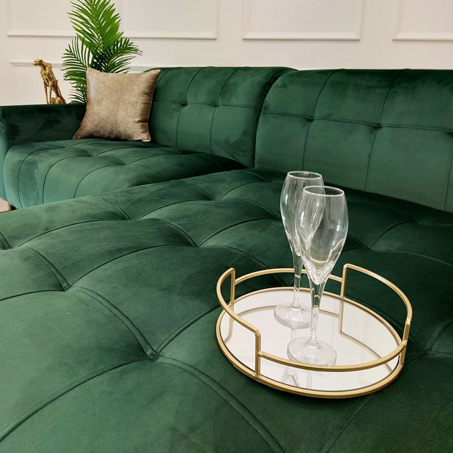 Oslo 2 Seater Open Plan Sofa in Emerald Green