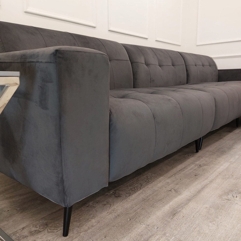 Oslo 2 Seater Open Plan Sofa in Steel Grey