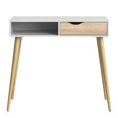 Oslo Console Table 1 Drawer 1 Shelf in White and Oak - UK
