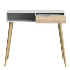 Oslo Console Table 1 Drawer 1 Shelf in White and Oak - UK