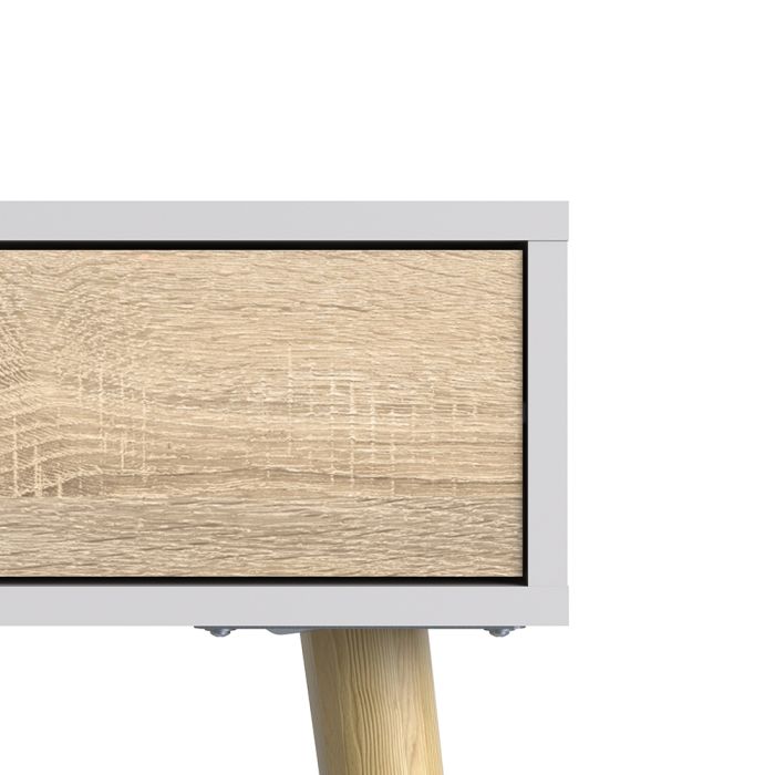 Oslo Console Table 1 Drawer 1 Shelf in White and Oak - UK