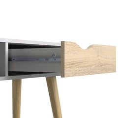 Oslo Console Table 1 Drawer 1 Shelf in White and Oak - UK