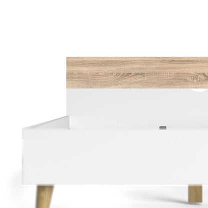 Oslo Euro Double Bed (140 x 200) in White and Oak - UK