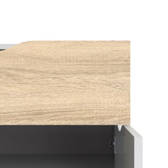 Oslo Small Sideboard with 1 Drawer 2 Doors in White and Oak - UK