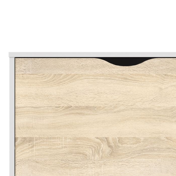 Oslo Wide TV Unit with 2 Drawers 4 Shelves in White and Oak - UK