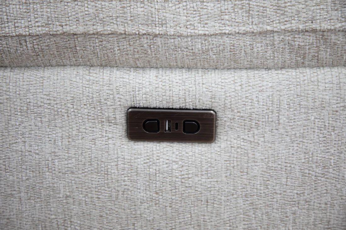 Owen Fabric Electric Recliner Corner Sofa In Beige