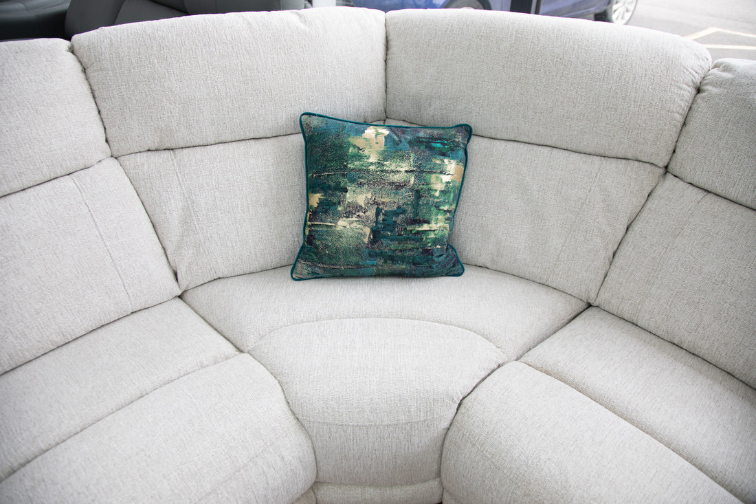 Owen Fabric Electric Recliner Corner Sofa In Beige