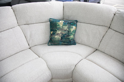 Owen Fabric Electric Recliner Corner Sofa In Beige