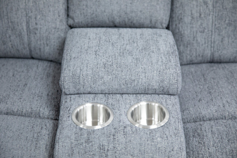 Owen Fabric Electric Recliner Corner Sofa In Grey - Furniture One Shop