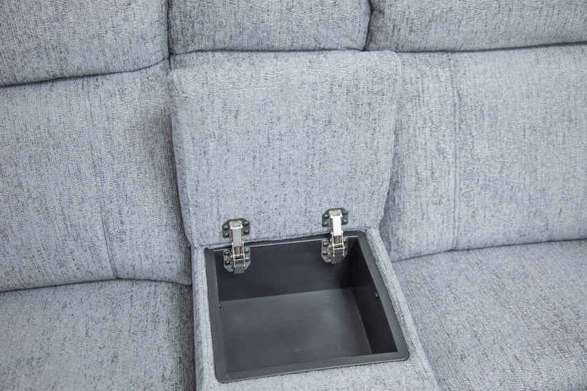 Owen Fabric Electric Recliner Corner Sofa In Grey - Furniture One Shop