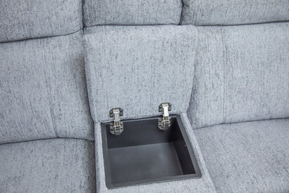 Owen Fabric Electric Recliner Corner Sofa In Grey - Furniture One Shop