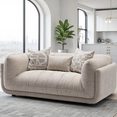 Oxford 2 Seater Fabric Sofa In Beige