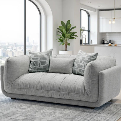 Oxford 2 Seater Fabric Sofa In Grey