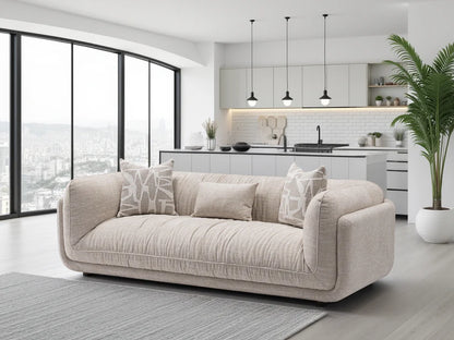 Oxford 3 Seater Fabric Sofa in Beige