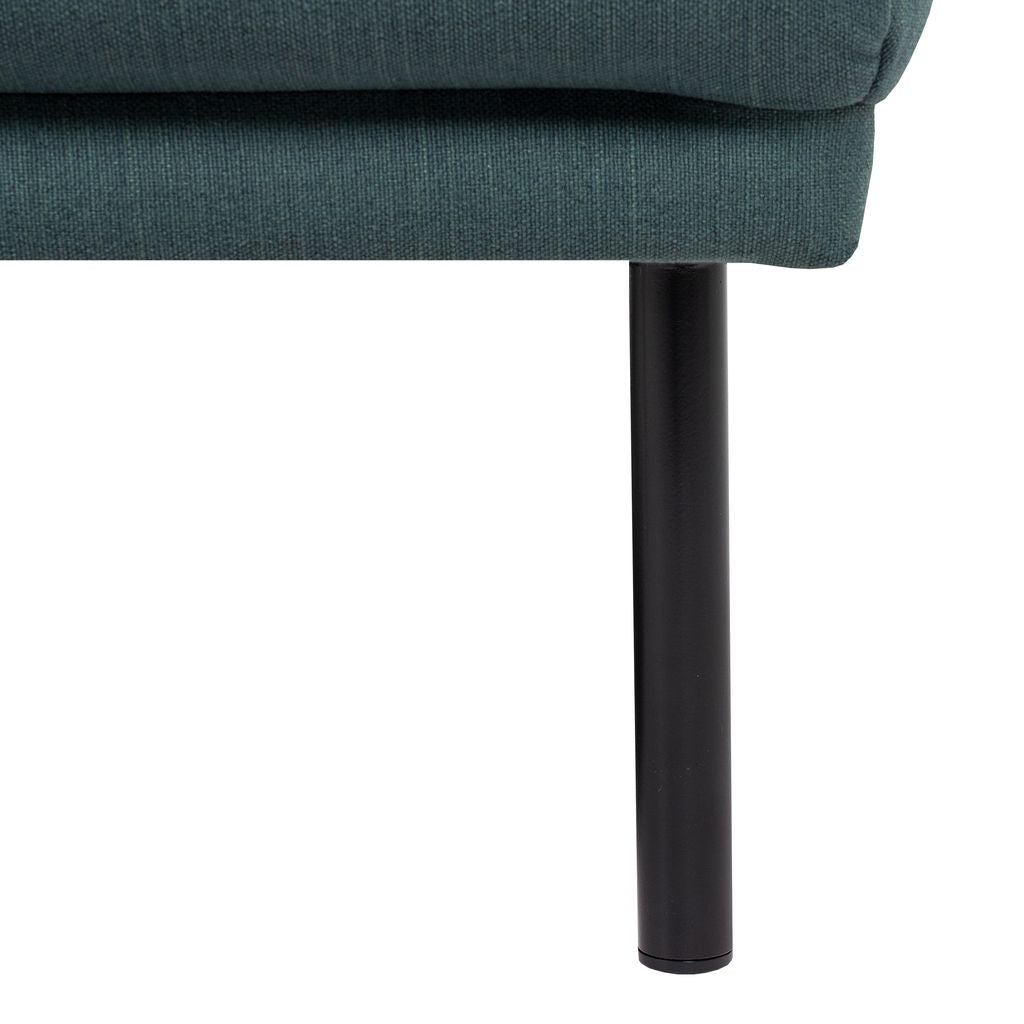 Larvik Chaise longue Sofa (RH) - Dark Green, Black Legs