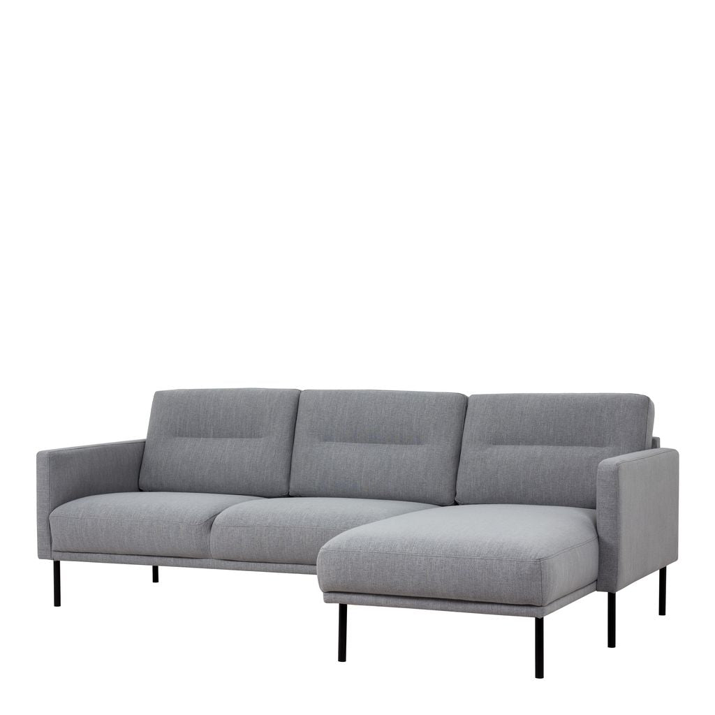 Larvik Chaise longue Sofa (RH) - Grey, Black Legs