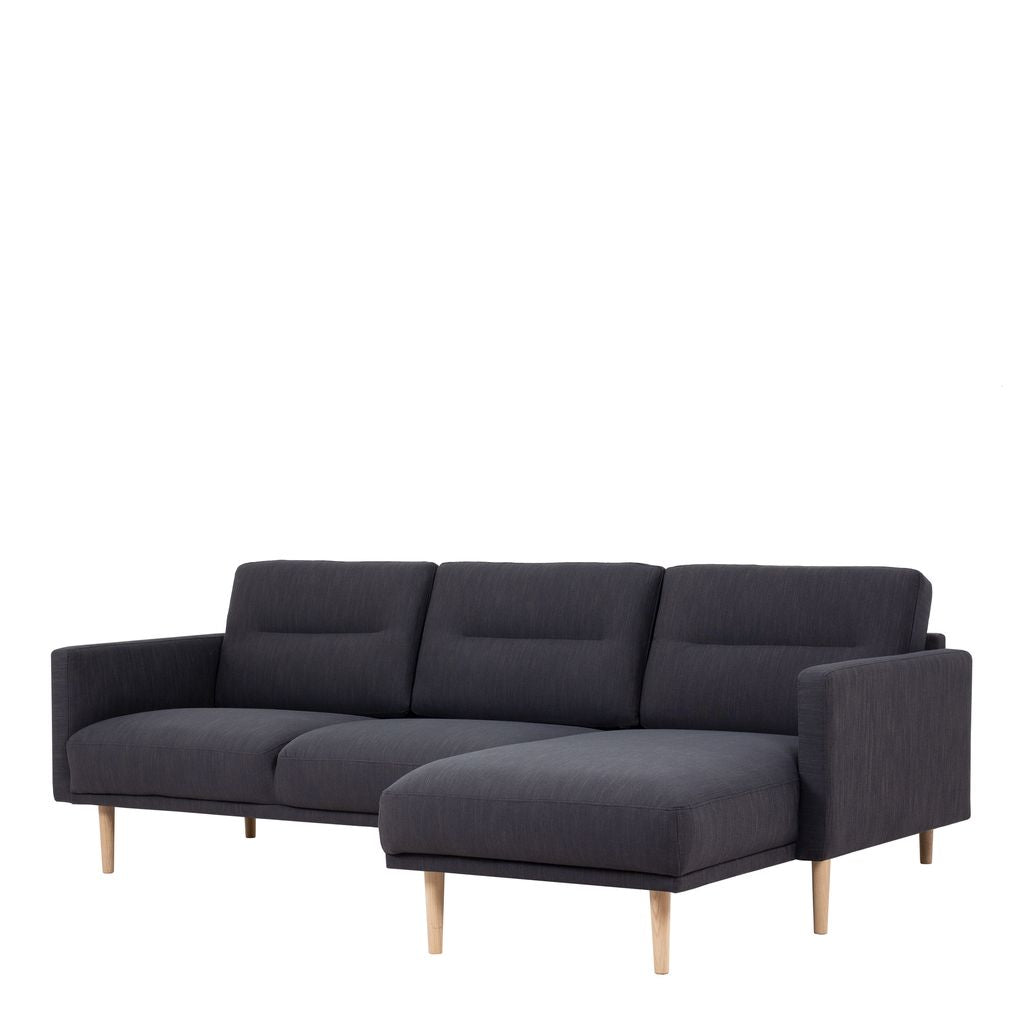 Larvik Chaise longue Sofa (RH) - Anthracite, Oak Legs