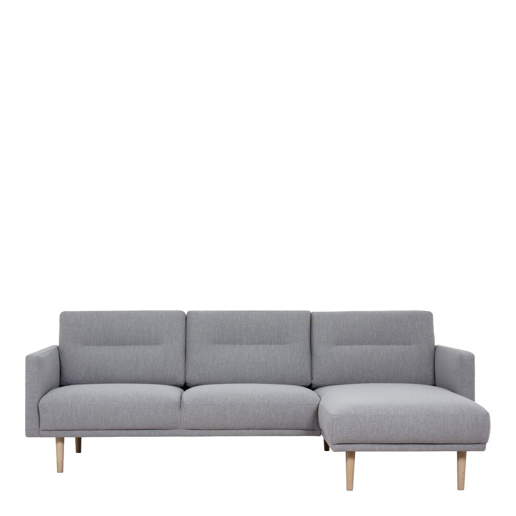 Larvik Chaise longue Sofa (RH) - Grey, Oak Legs