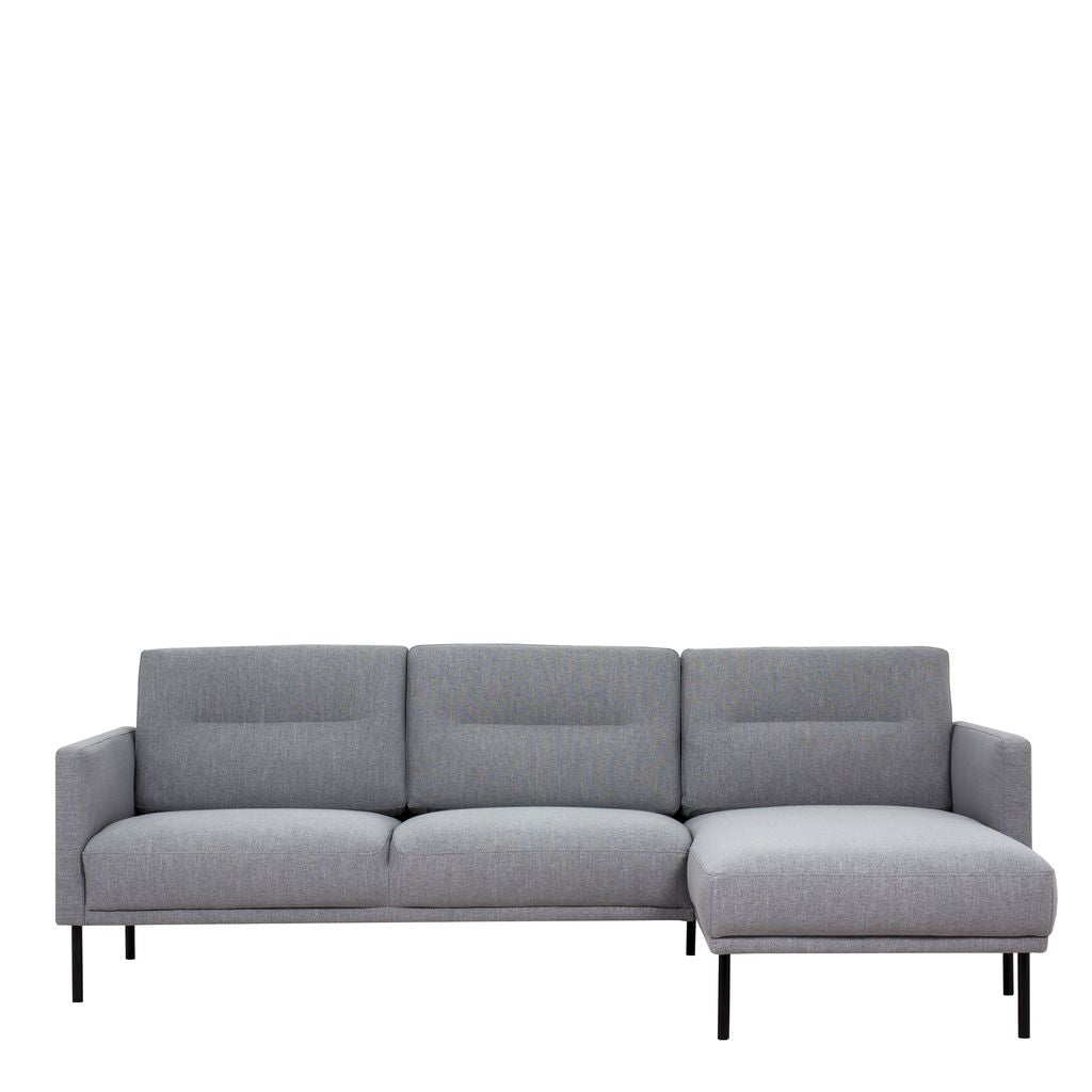 Larvik Chaise longue Sofa (RH) - Grey, Black Legs