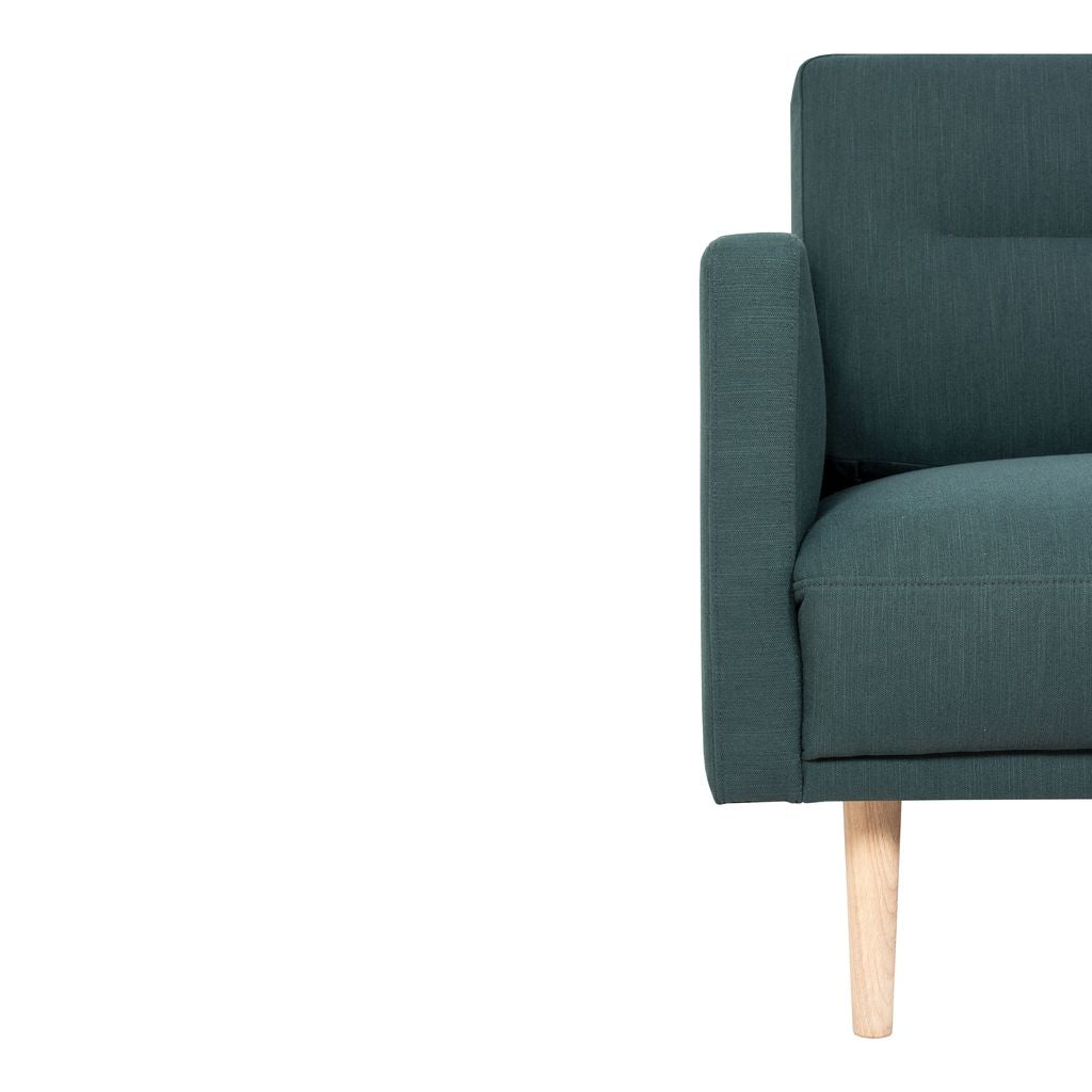 Larvik Chaise longue Sofa (RH) - Dark Green, Oak Legs