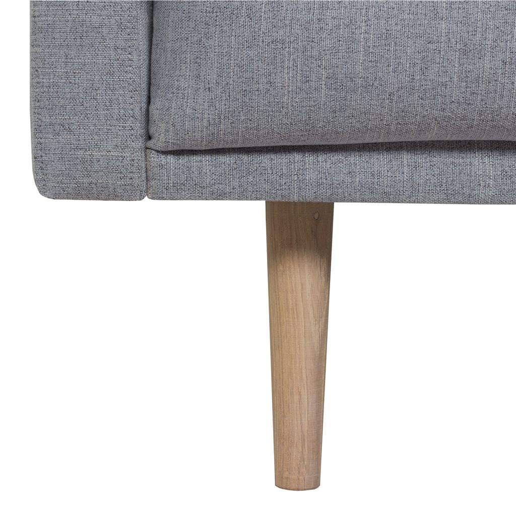 Larvik Chaise longue Sofa (RH) - Grey, Oak Legs