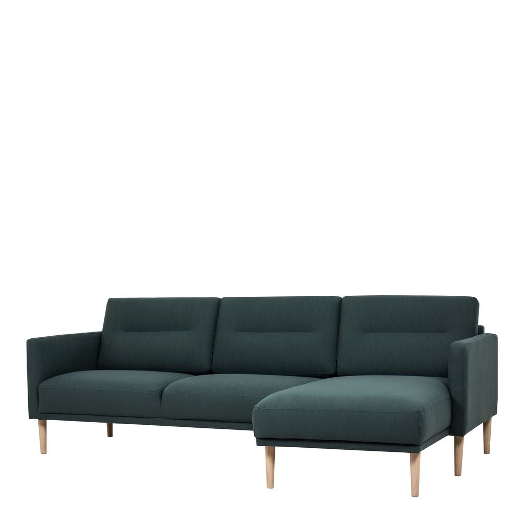 Larvik Chaise longue Sofa (RH) - Dark Green, Oak Legs