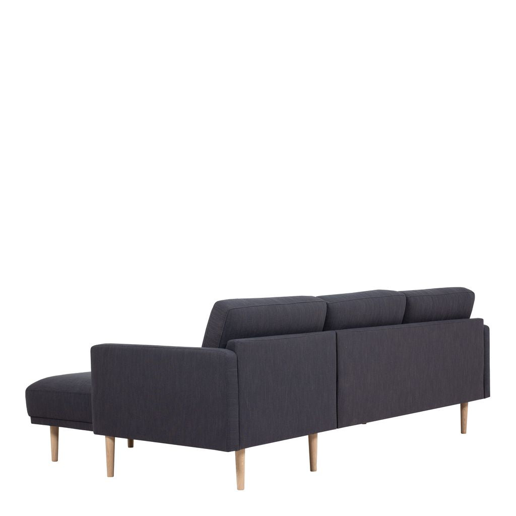 Larvik Chaise longue Sofa (RH) - Anthracite, Oak Legs