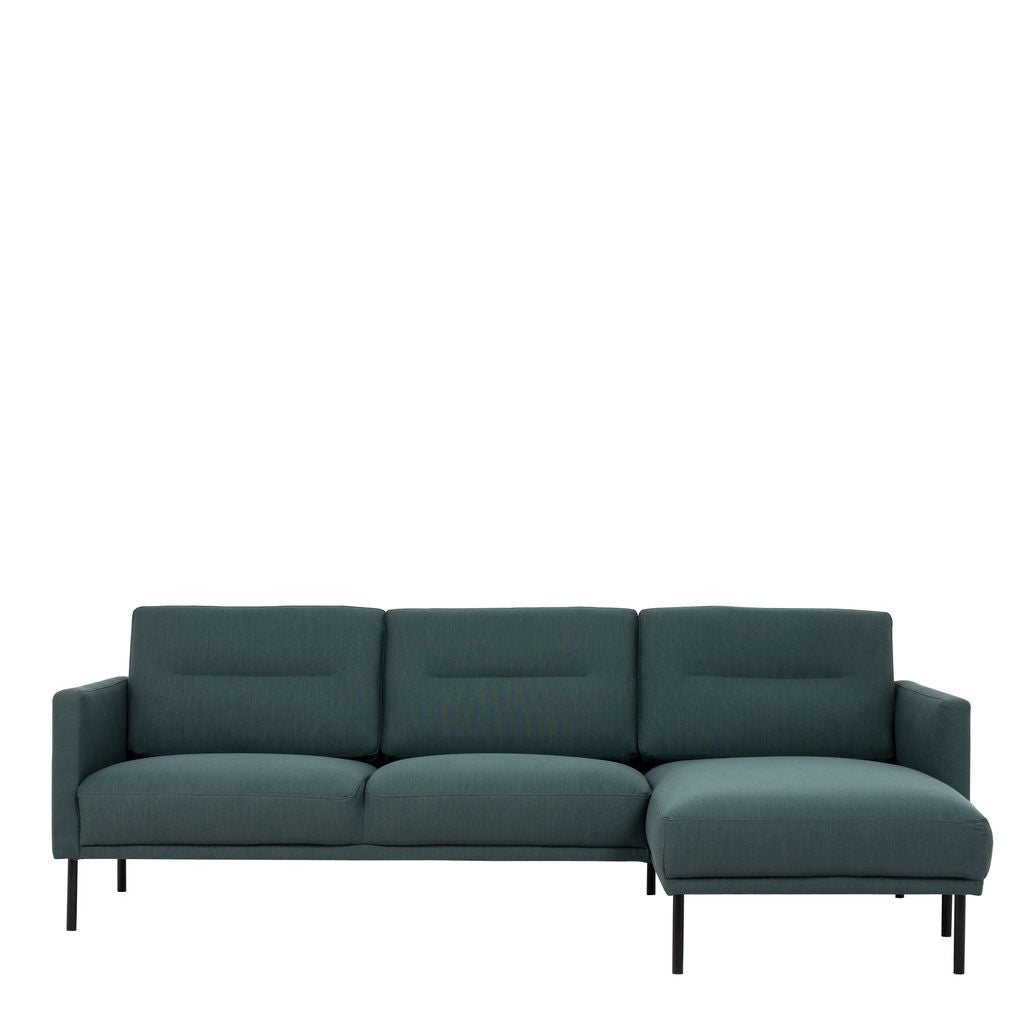 Larvik Chaise longue Sofa (RH) - Dark Green, Black Legs