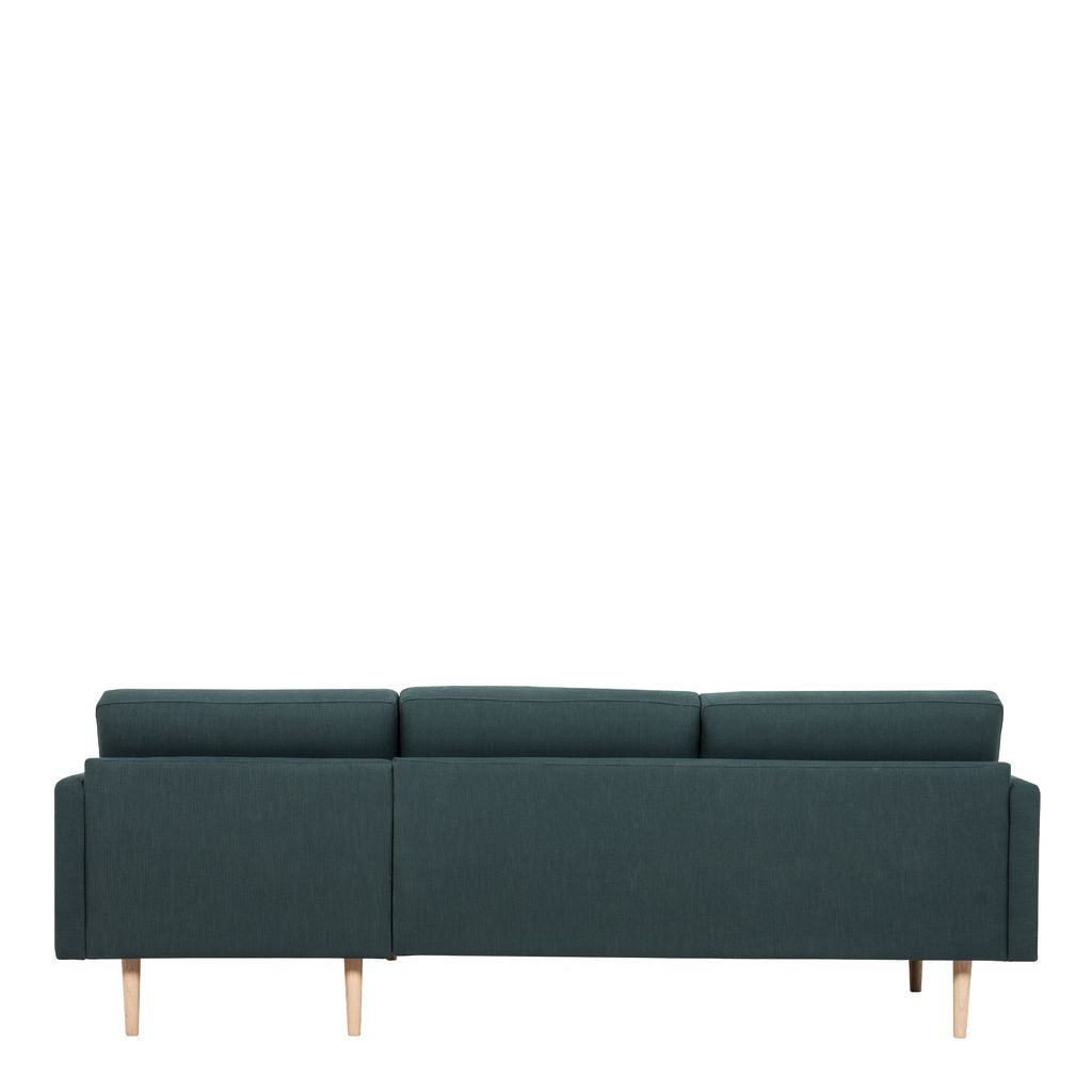 Larvik Chaise longue Sofa (RH) - Dark Green, Oak Legs