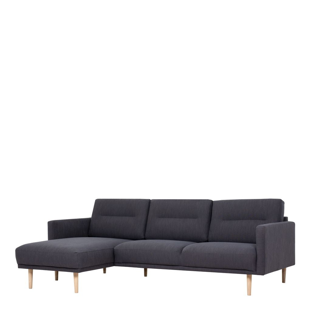 Larvik Chaise longue Sofa (LH) - Anthracite, Oak Legs