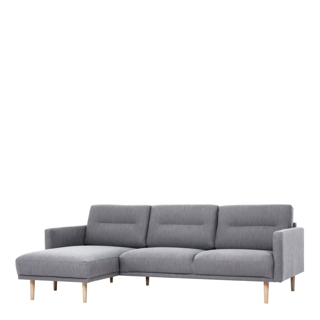 Larvik Chaise longue Sofa  (LH) - Grey, Oak Legs