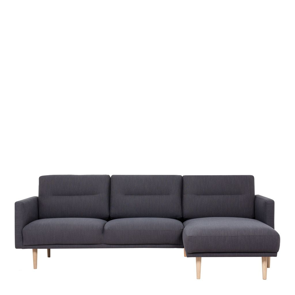 Larvik Chaise longue Sofa (RH) - Anthracite, Oak Legs