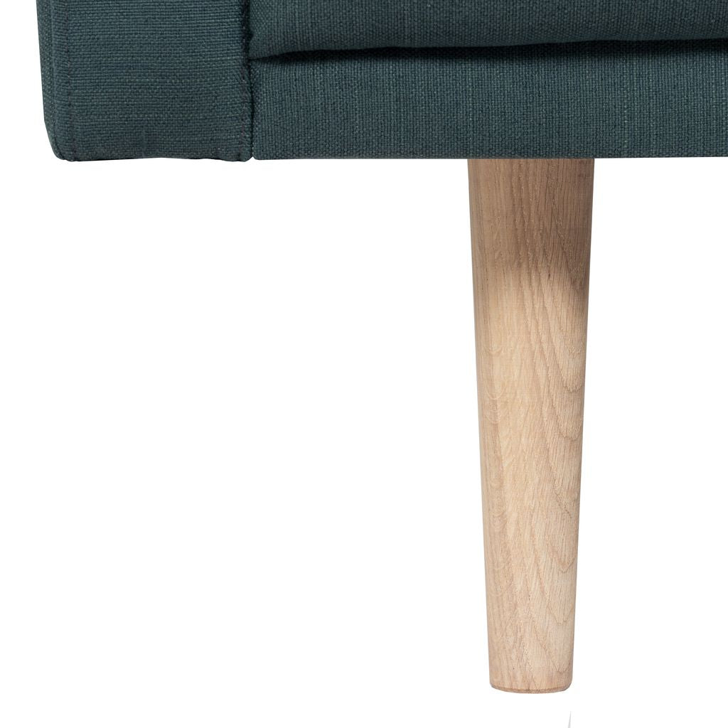 Larvik Chaise longue Sofa (RH) - Dark Green, Oak Legs