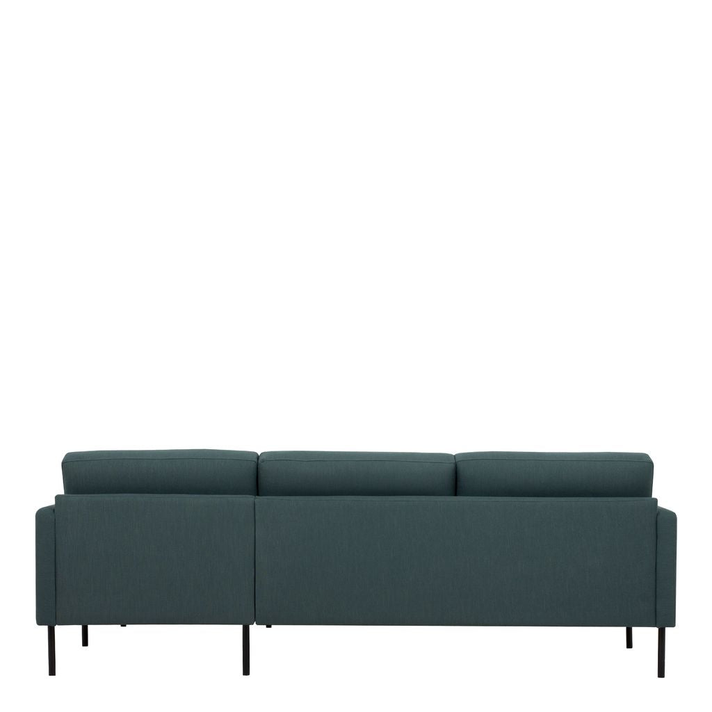 Larvik Chaise longue Sofa (RH) - Dark Green, Black Legs