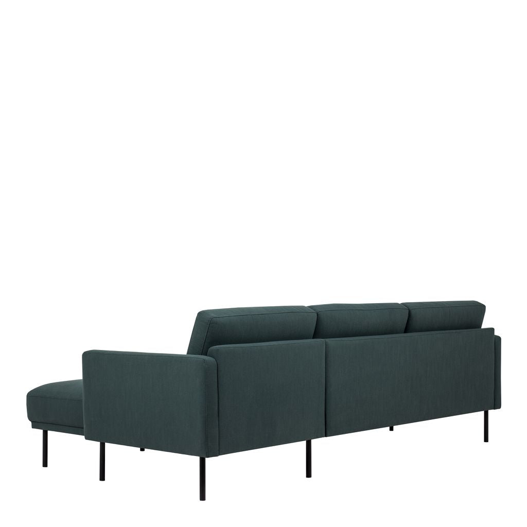 Larvik Chaise longue Sofa (RH) - Dark Green, Black Legs