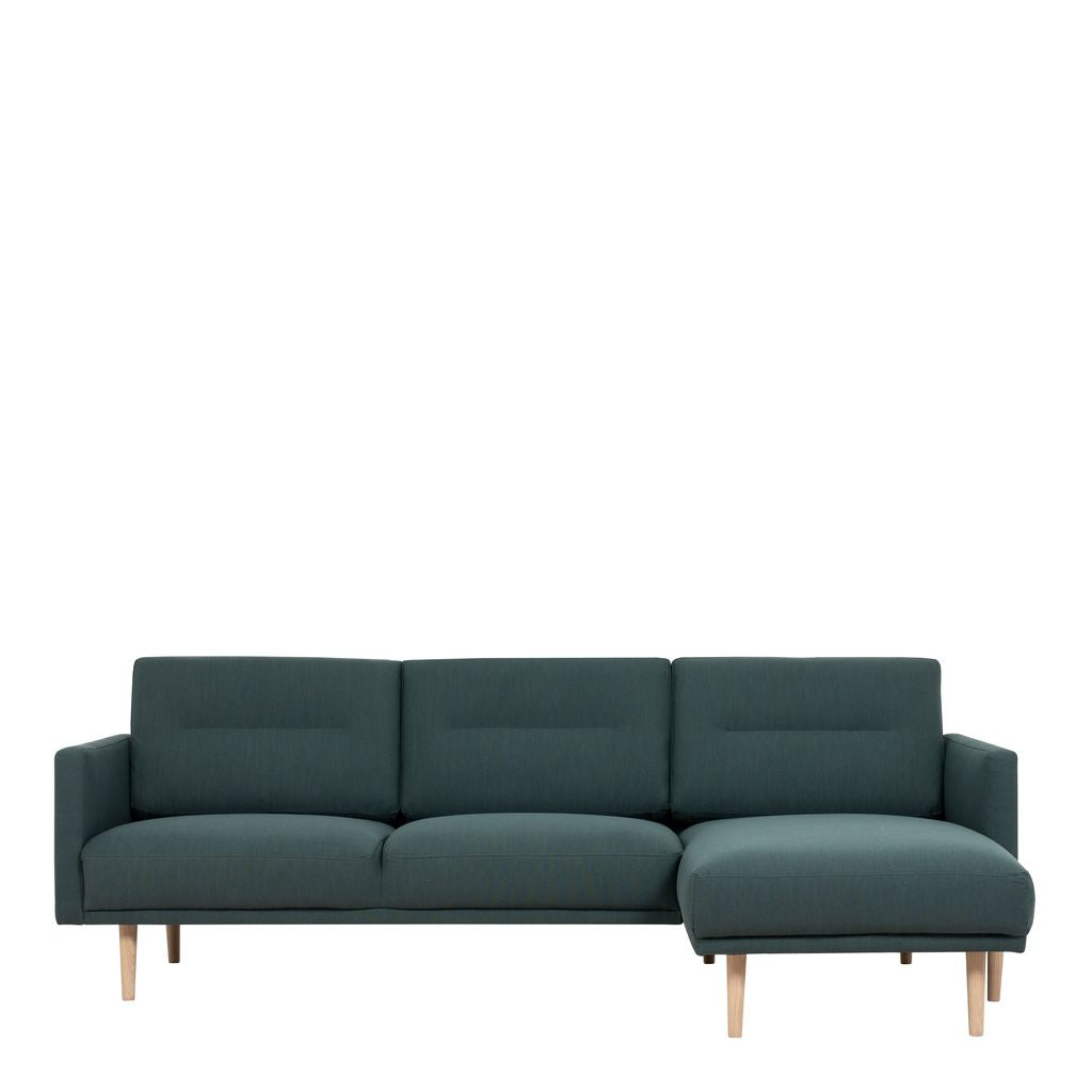 Larvik Chaise longue Sofa (RH) - Dark Green, Oak Legs