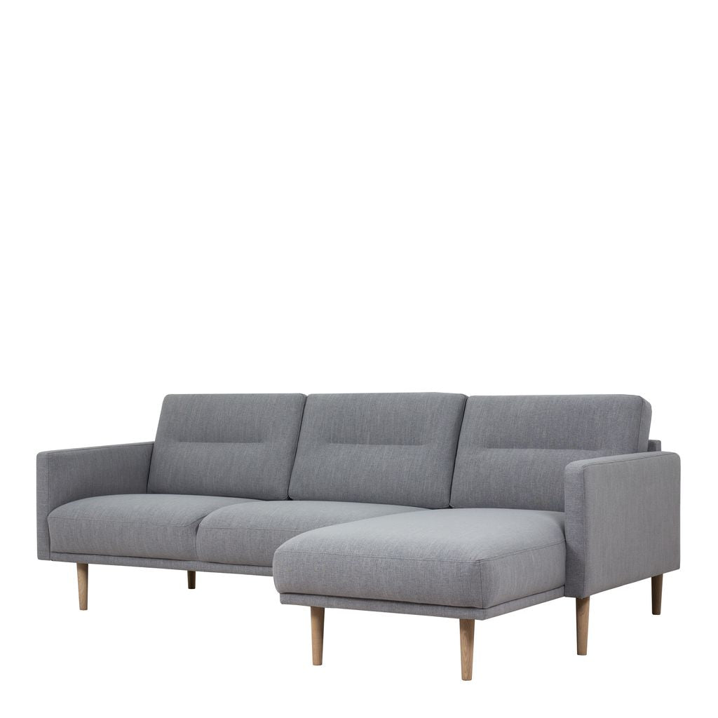 Larvik Chaise longue Sofa (RH) - Grey, Oak Legs