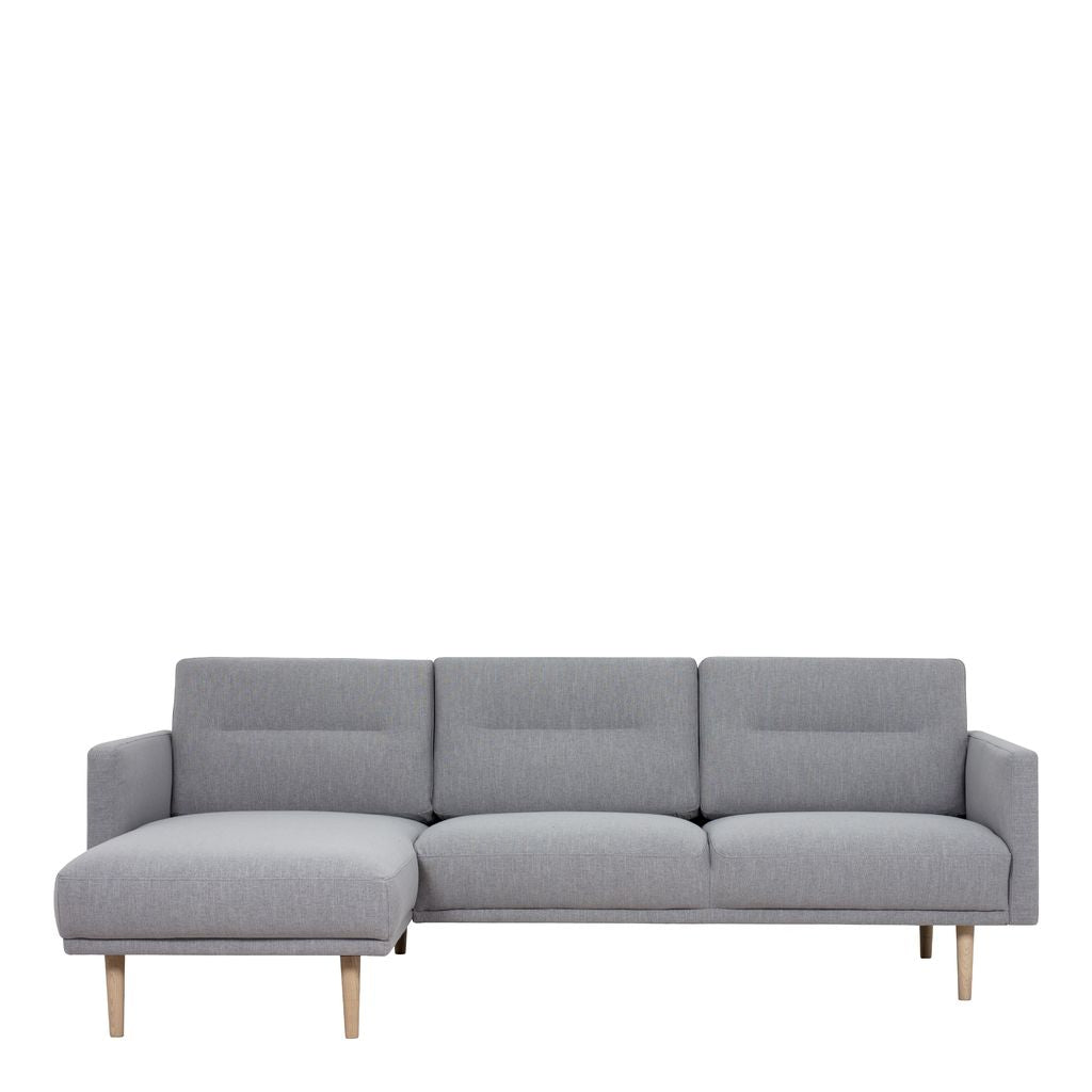 Larvik Chaise longue Sofa  (LH) - Grey, Oak Legs