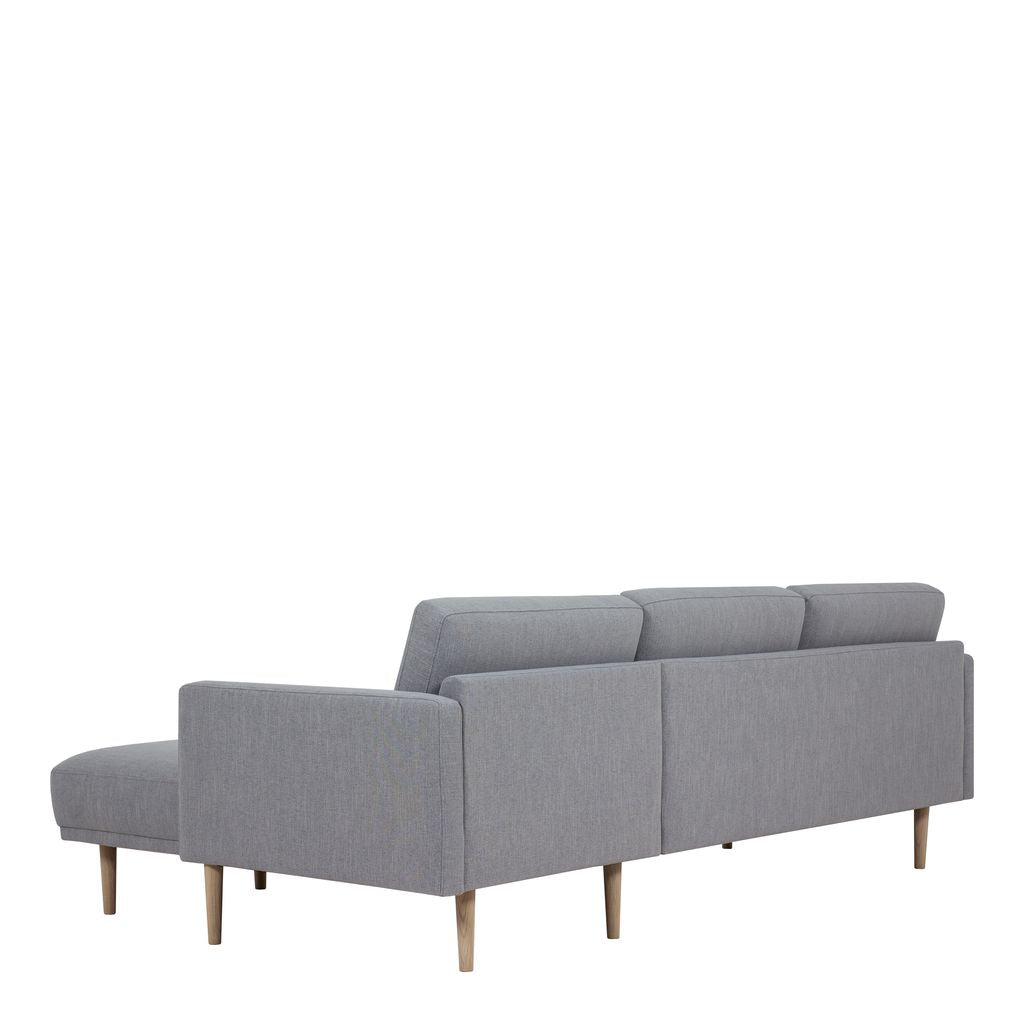 Larvik Chaise longue Sofa (RH) - Grey, Oak Legs