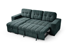 Palermo Universal Corner Sofa Bed In Teal Fabric with Storage - Furniture One Shop